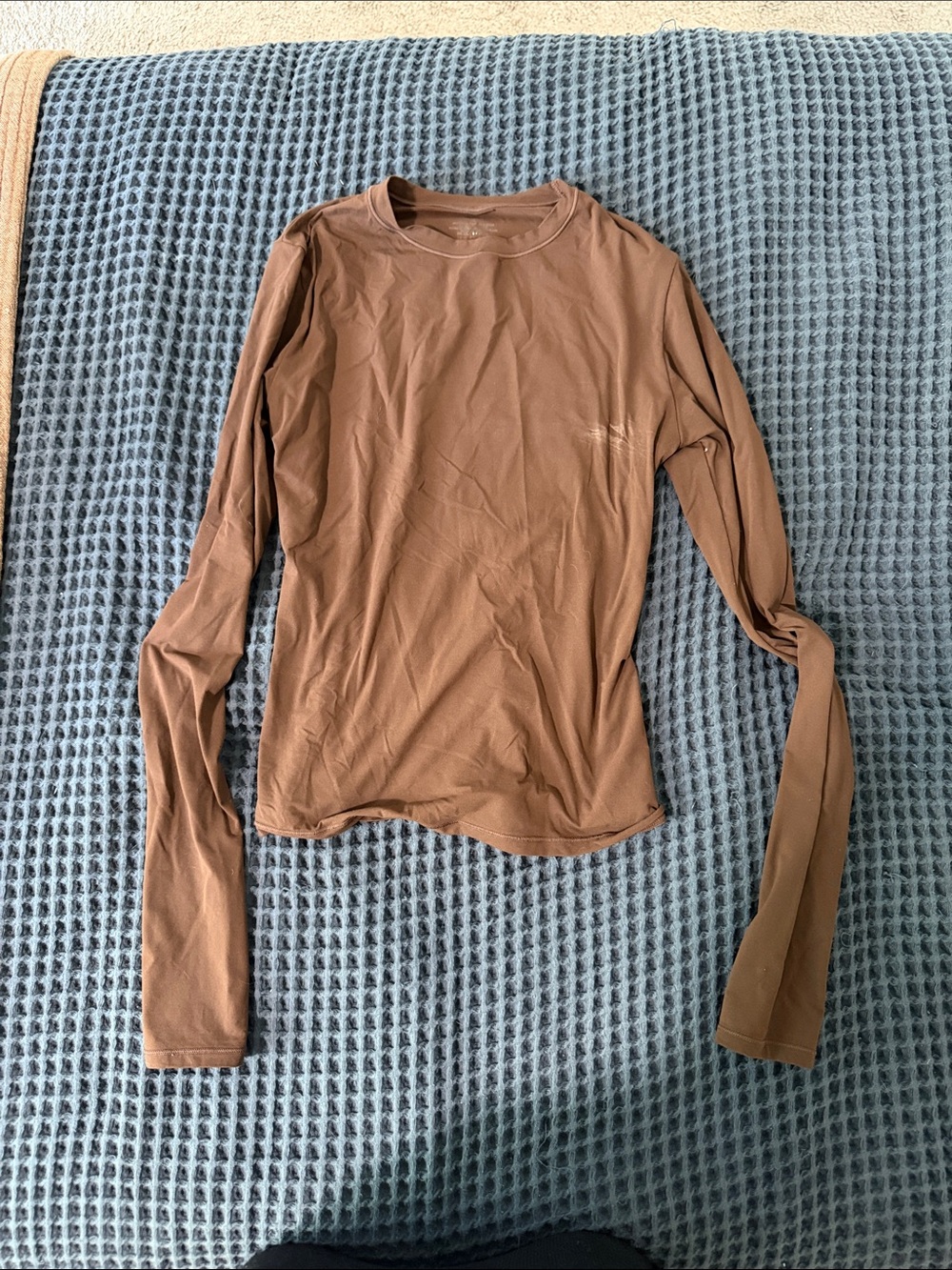 SKIMS Long Sleeve Crewneck Top - Brown